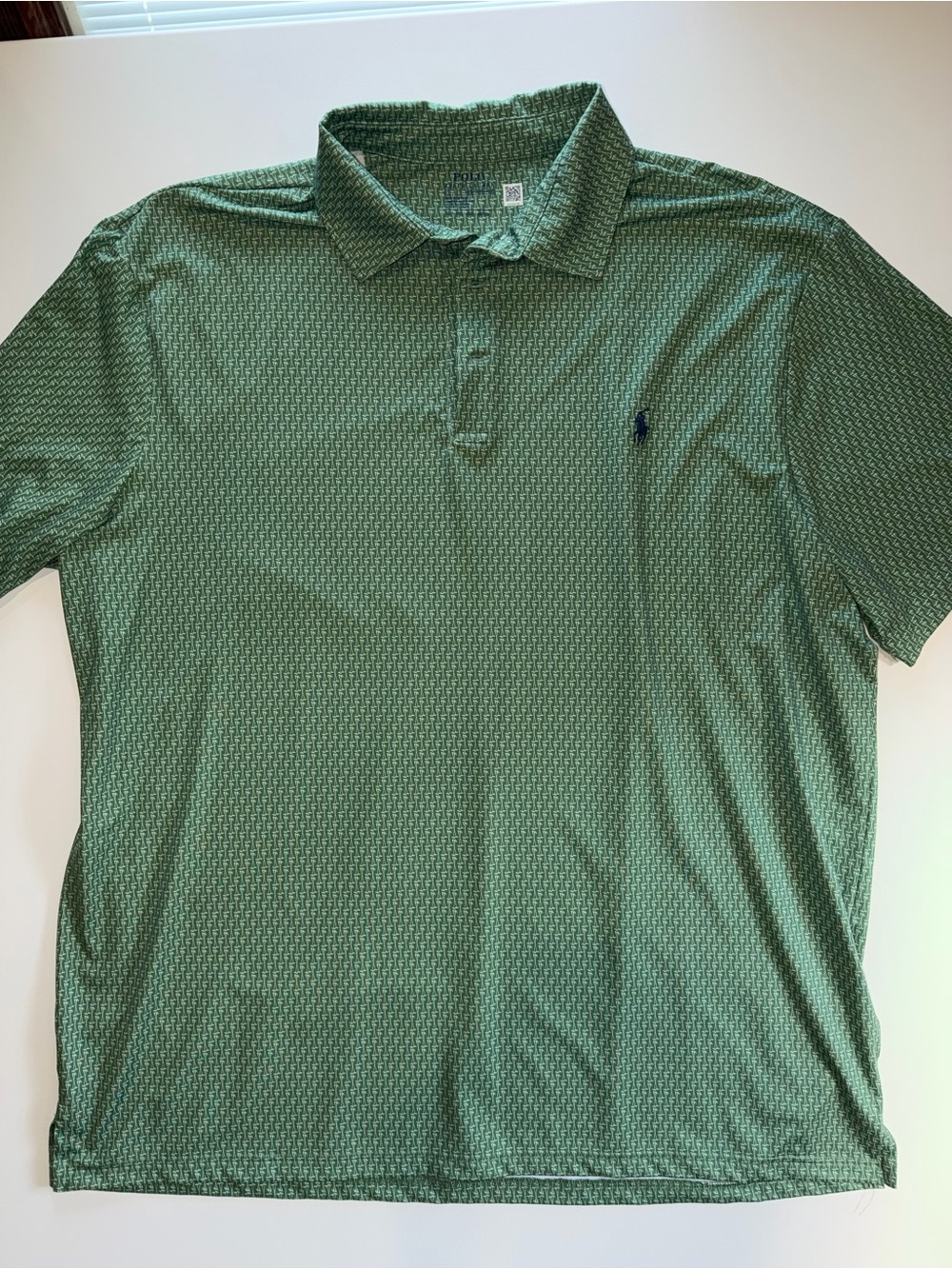 Polo Ralph Lauren Performance Polo Shirt Men’s 2XLT Green Golf Tee Print